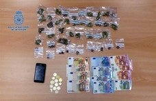 Material decomisado por la Policía Nacional.