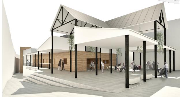 Recreación del proyecto previsto para la plaza de Abastos bastetana./