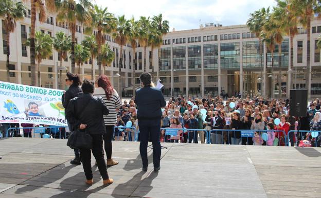 Momento de la concentración en la Plaza Mayor. /I. A.