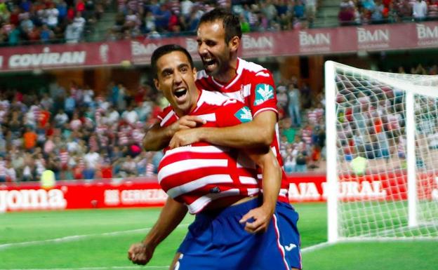Así celebró el futuro papá Pedro su segundo gol en liga.