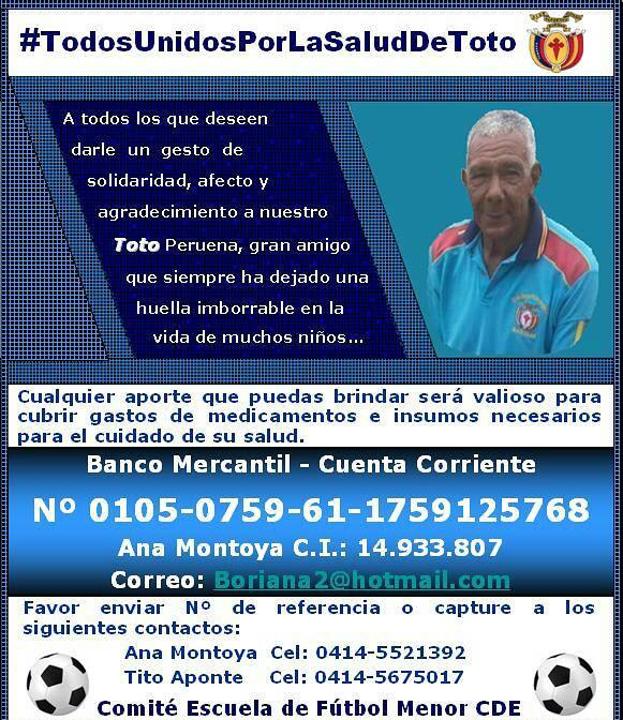 'Toto' Peruena en estado muy grave