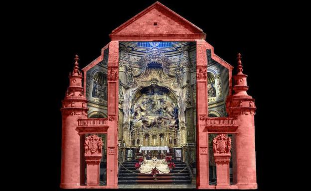 Durante la proyección incluso se podrá ver el interior del templo.