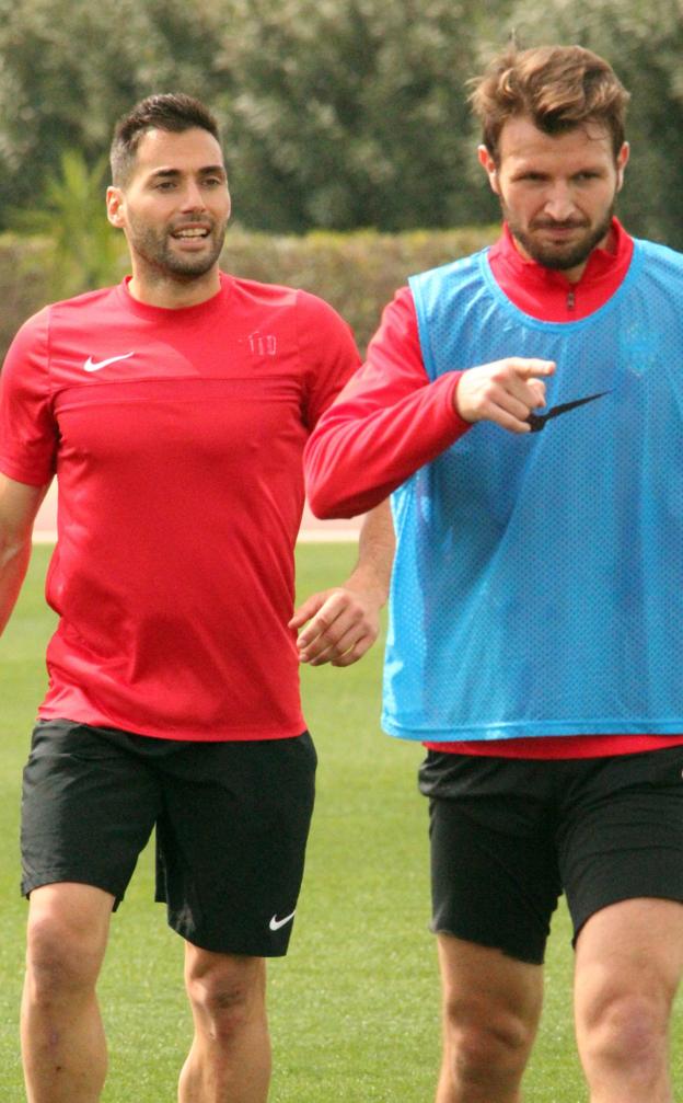 Motta en un entrenamiento reciente de la UD Almería. /J. J. AGUILERA