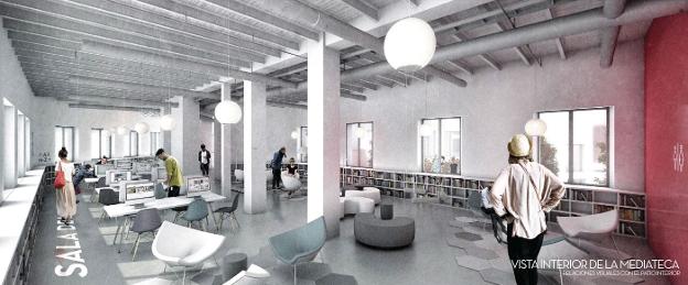 Recreación virtual de la futura biblioteca municipal de Almería. /IDEAL