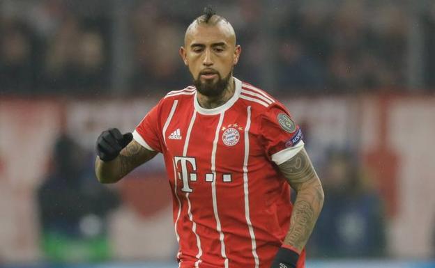 Arturo Vidal, durante un partido con el Bayern. /Efe