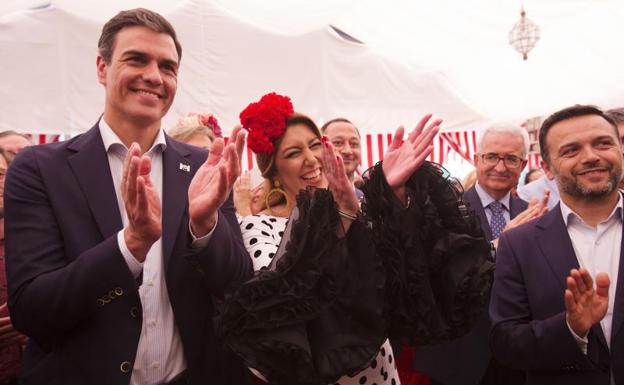 Pedro Sánchez y Susana Díaz, en la Feria de Abril./EFE