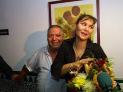Eduardo López junto a su hija en sus comienzos. IDEAL/