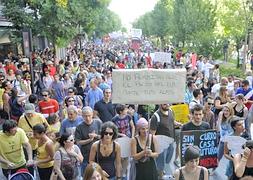 Instantánea de la manifestación del 19-J, ayer. / PACO ORTIZ/