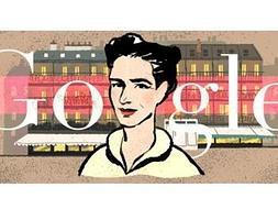 Simone de Beauvoir, un sutil doodle filosófico de Google