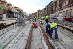 Trabajos del metro en Albolote. /GONZÁLEZ MOLERO/