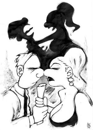 Ilustración sobre un divorcio conflictivo. :: CARLOS HERNÁNDEZ/