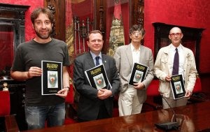 De izquierda a derecha, Pedro Jiménez, Eduardo Moral, Miguel Serrano, y José Antonio Muñoz. :: F. RODRÍGUEZ/