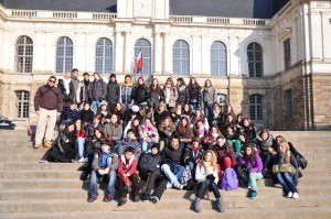 Un grupo de alumnos durante un intercambio en Francia. :: IDEAL/