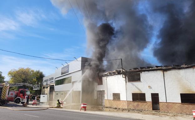 Incendio ocurrido en Andújar