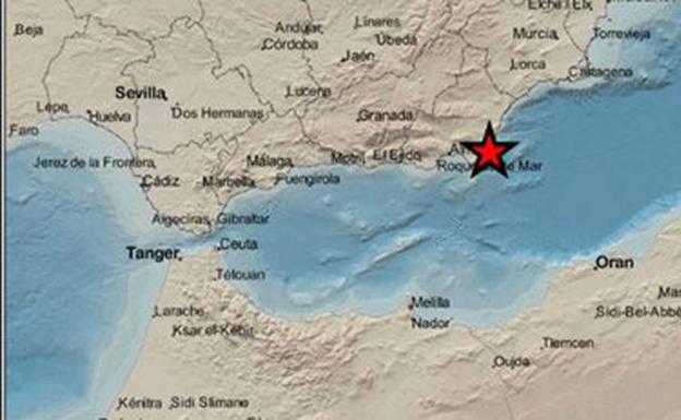 Mapa del IGN con la localización del sismo.