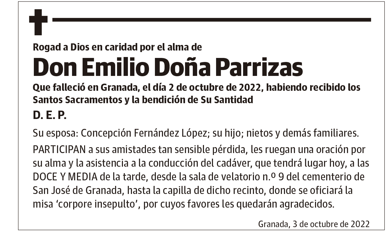 Don Emilio Doña Parrizas