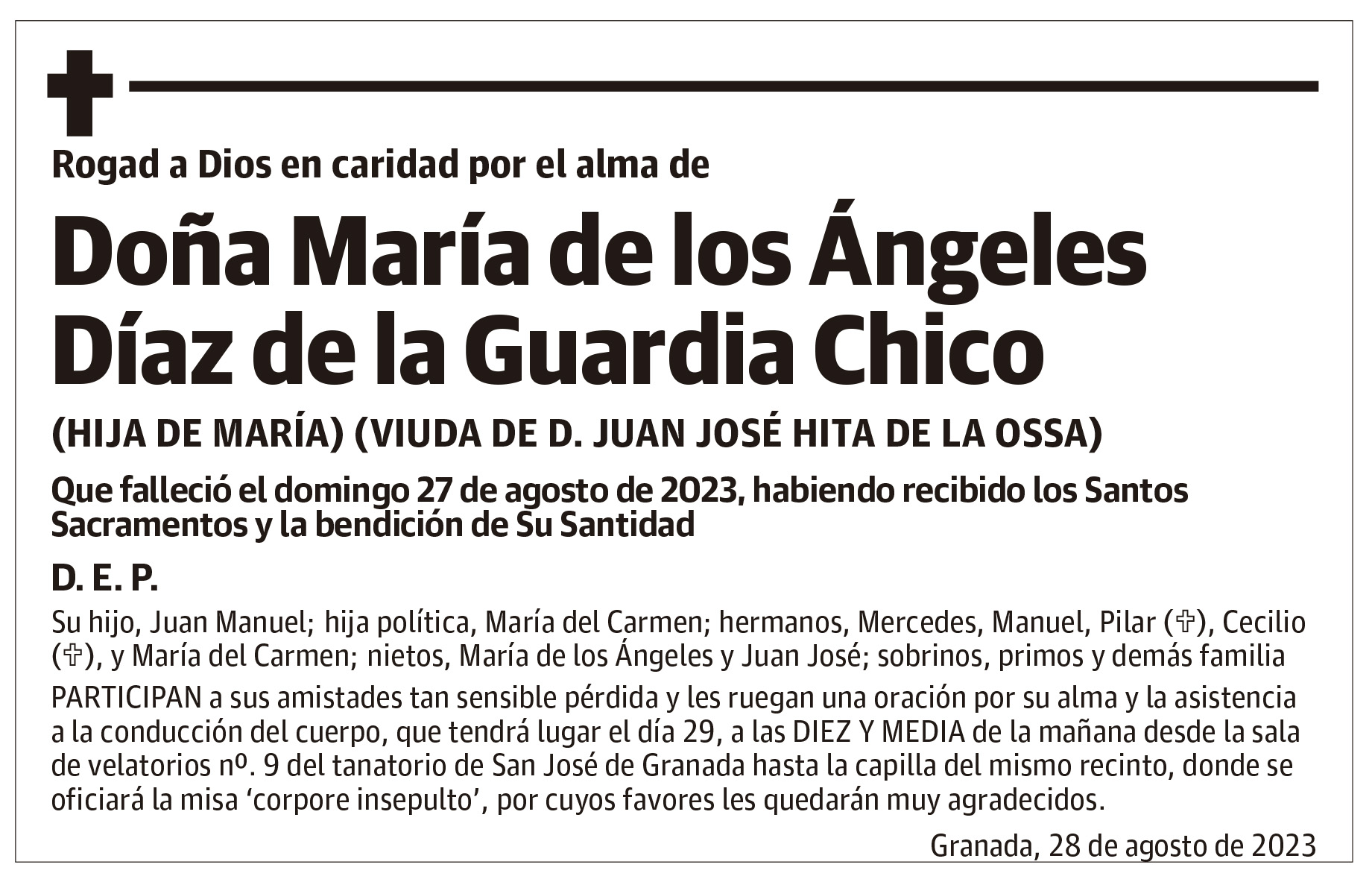 Doña María de los Ángeles Díaz de la Guardia Chico