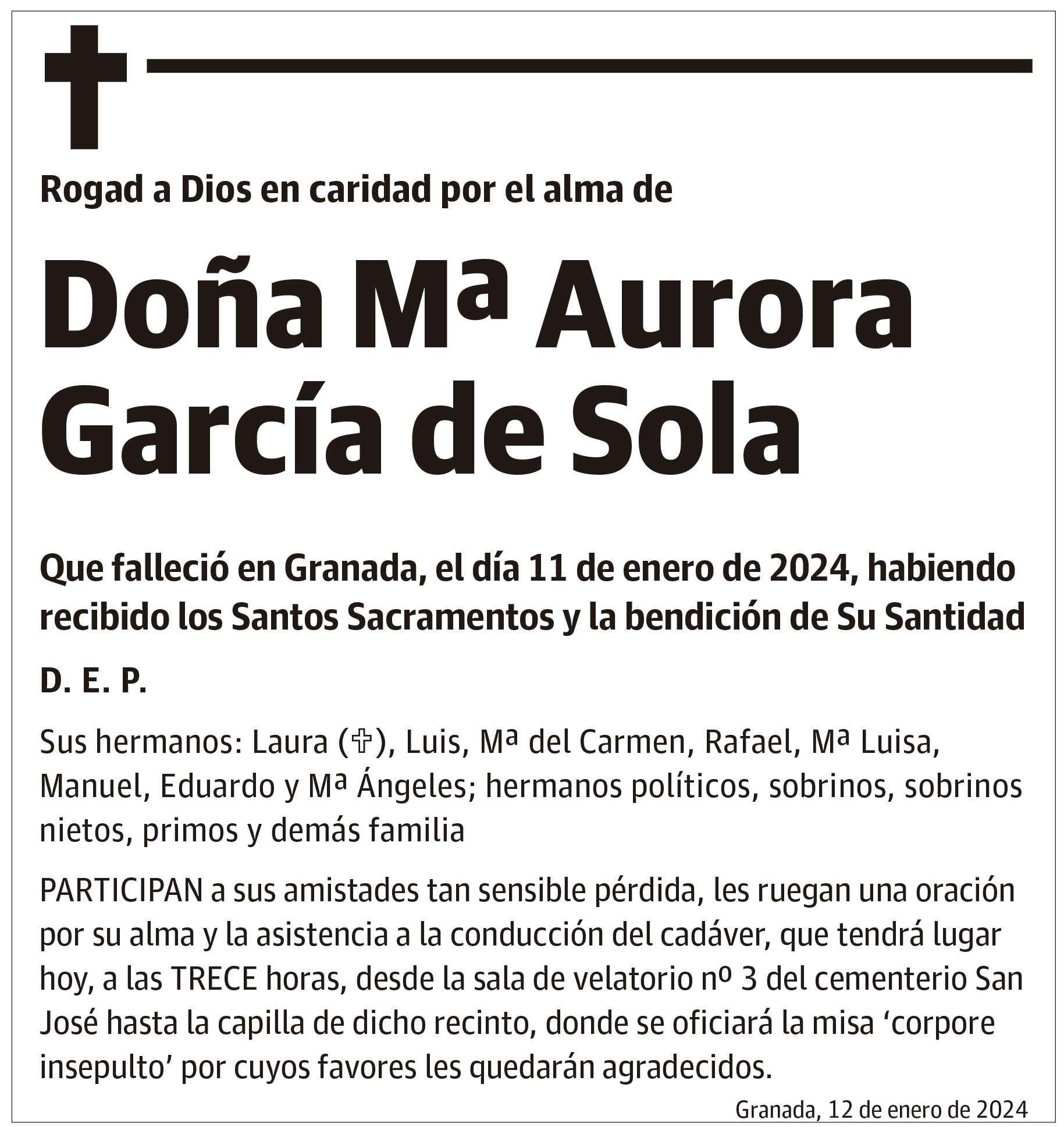 Doña Mª Aurora García de Sola