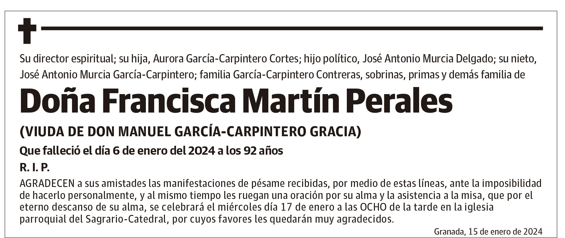 Doña Francisca Martín Perales