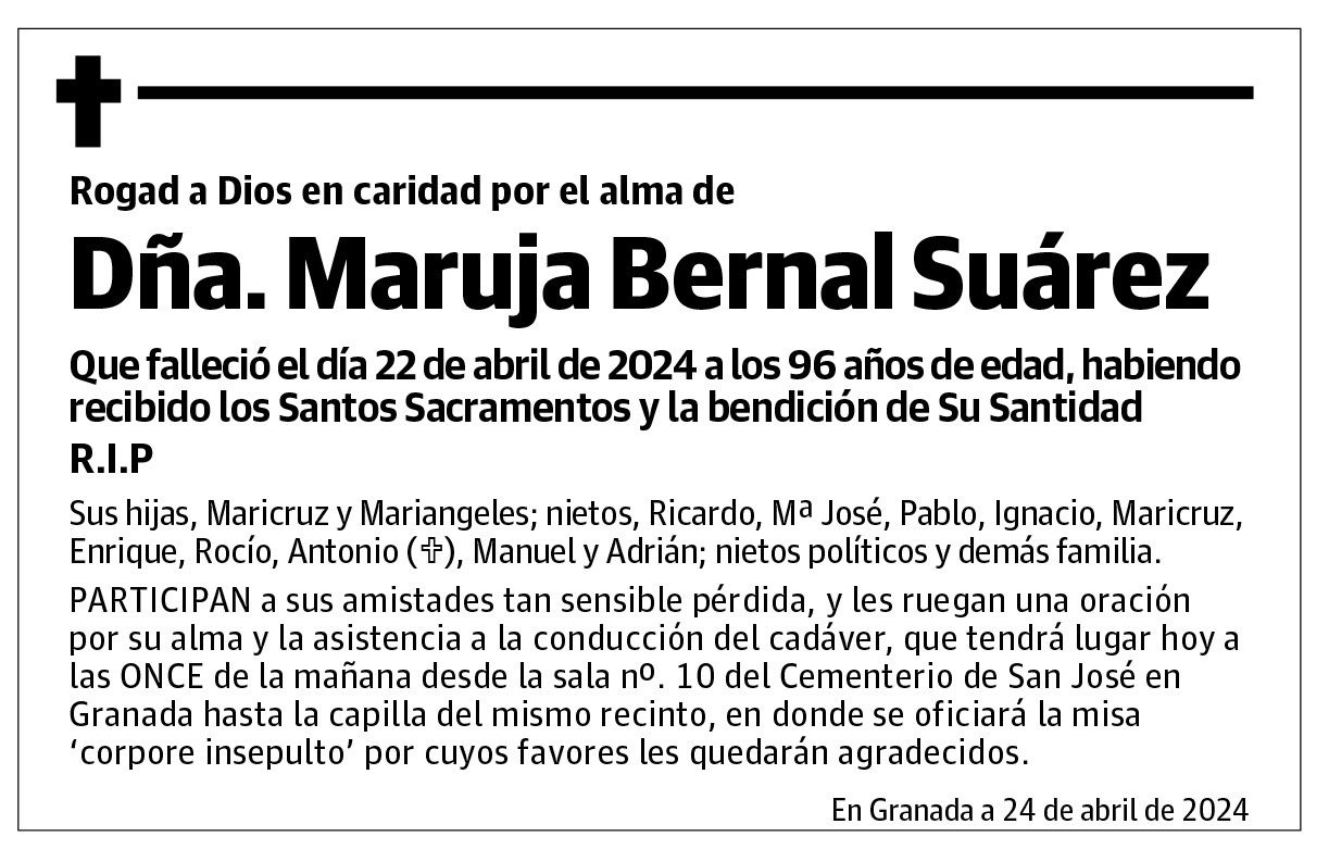 Dña. Maruja Bernal Suárez
