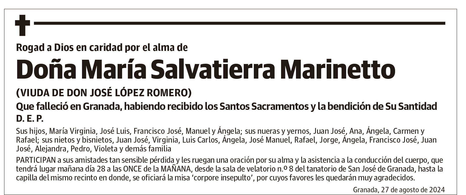 Doña María Salvatierra Marinetto