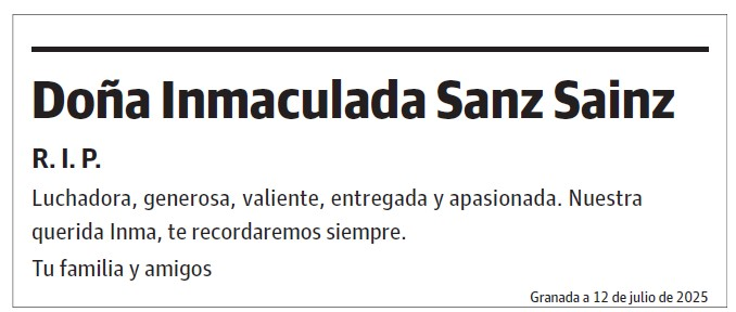 Doña Inmaculada Sanz Sainz