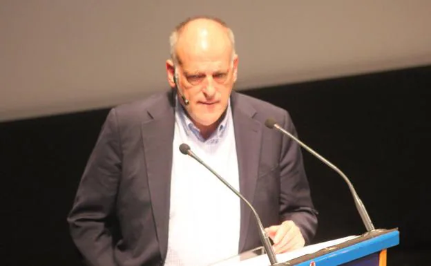 Javier Tebas spoke yesterday in Almería of the UDA, of the schedules and of Rubiales. 